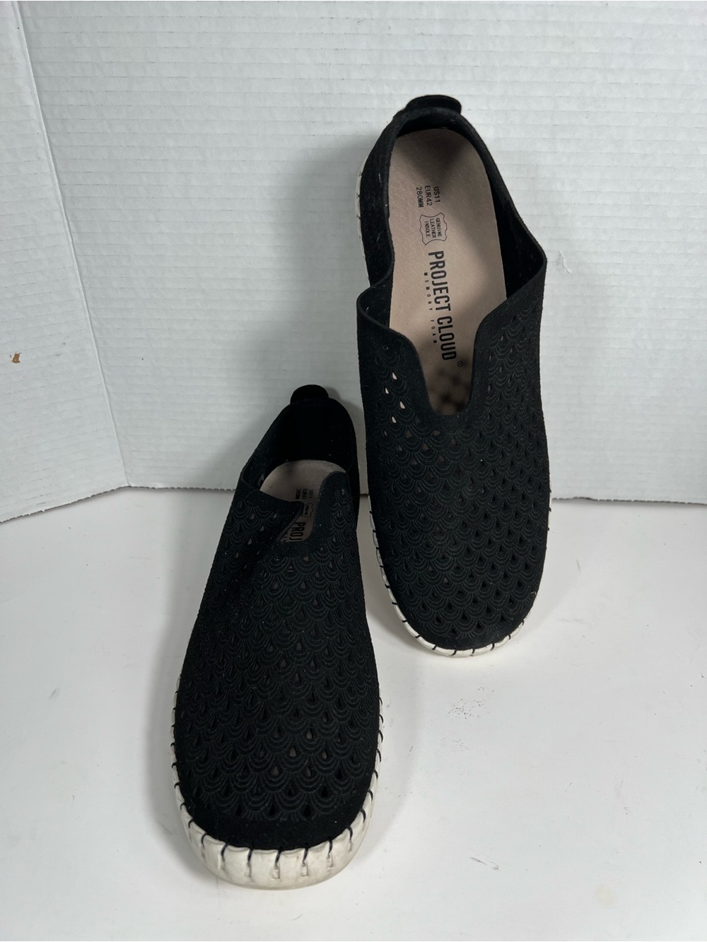 Project Cloud Black Perforated Comfort Slip On Walking Shoes Women’s 11